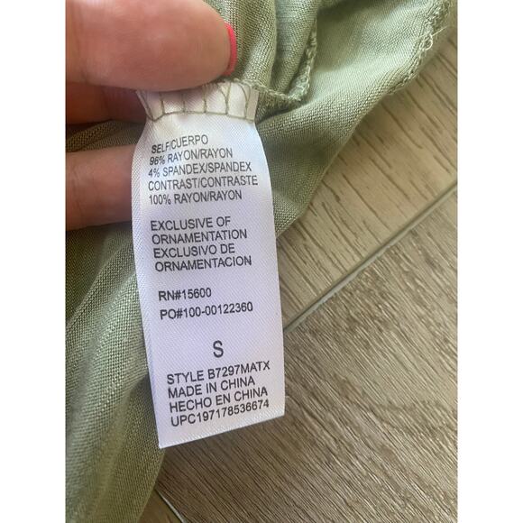 2 Democracy Embroidered Embellished Blouses Roll-Tab Sleeve Boho SMALL - Picture 7 of 12